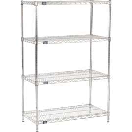 Nexel Shelving Wire Shelving Starter Unit, 42"W x 18"D x 63"H