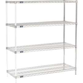 Nexel Shelving Wire Shelving Add-On Unit, 48"W x 18"D x 63"H