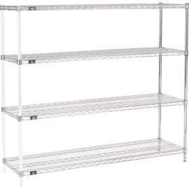 Nexel Shelving Wire Shelving Add-On Unit, 60"W x 18"D x 63"H