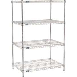 Nexel Shelving Wire Shelving Starter Unit, 42"W x 24"D x 63"H