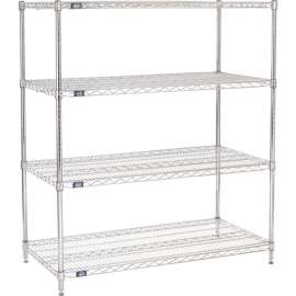 Nexel Shelving Wire Shelving Starter Unit, 54"W x 24"D x 54"H