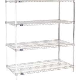 Nexel Shelving Wire Shelving Add-On Unit, 48"W x 24"D x 63"H