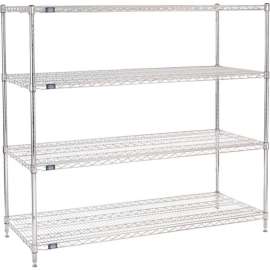 Nexel Shelving Wire Shelving Starter Unit, 72"W x 24"D x 63"H