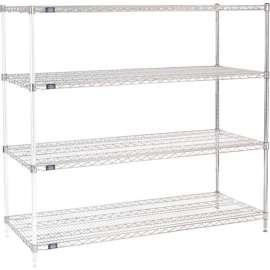 Nexel Shelving Wire Shelving Add-On Unit, 72"W x 24"D x 54"H