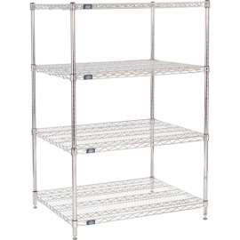 Nexel Shelving Wire Shelving Starter Unit, 36"W x 30"D x 63"H