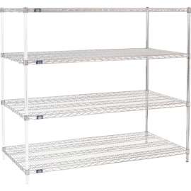 Nexel Shelving Wire Shelving Add-On Unit, 60"W x 30"D x 54"H