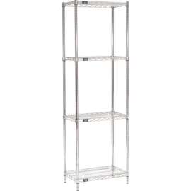 Nexel Shelving Wire Shelving Starter Unit, 24"W x 14"D x 74"H
