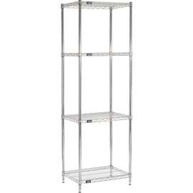 Nexel Shelving Wire Shelving Starter Unit, 30"W x 18"D x 74"H
