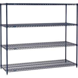 Nexel Nexelon, 4 Tier, Wire Shelving Starter Unit, 72"W x 24"D x 74"H