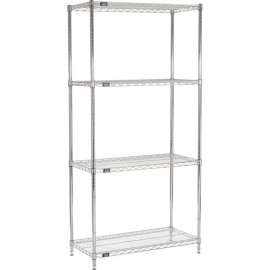 Nexel Shelving Wire Shelving Starter Unit, 36"W x 18"D x 86"H