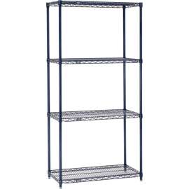 Nexel Nexelon, 4 Tier, Wire Shelving Starter Unit, 36"W x 18"D x 86"H