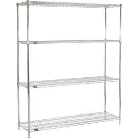 Nexel Shelving Wire Shelving Starter Unit, 60"W x 18"D x 86"H
