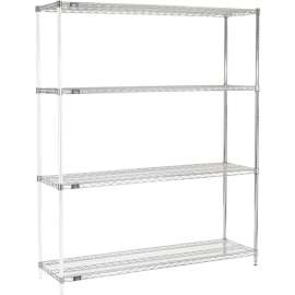 Nexel Shelving Wire Shelving Add-On Unit, 72"W x 18"D x 74"H