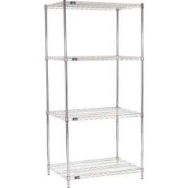 Nexel Shelving Wire Shelving Starter Unit, 36"W x 24"D x 74"H