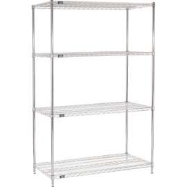 Nexel Shelving Wire Shelving Starter Unit, 48"W x 24"D x 86"H