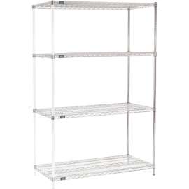 Nexel Shelving Wire Shelving Add-On Unit, 48"W x 24"D x 74"H