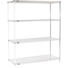 Nexel Shelving Wire Shelving Add-On Unit, 72"W x 24"D x 86"H