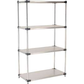 Nexel Solid Stainless Steel, 4 Tier, Starter Unit, 36"W x 24"D x 63"H