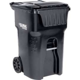 Global Industrial Mobile Trash Container, 95 Gallon, Black