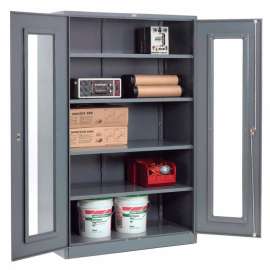 Clear View Storage Cabinet Easy Assembly 48x24x78 - Gray