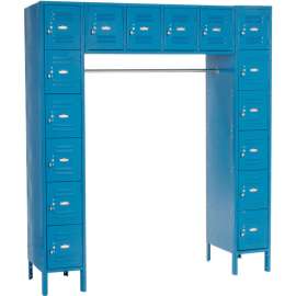 Global Industrial 16 Person Box Locker, 12"W x 18"D x 12"H, Blue, Partially Assembled