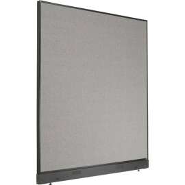 Interion Office Partition Panel with Pass-Thru Cable, 60-1/4"W x 64"H, Gray