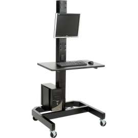 Global Industrial Orbit Mobile Computer Cart with VESA Mount, Black