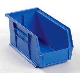 Global Industrial Plastic Stack & Hang Bin (24) 5-1/2"x10-7/8x5" & (24) 4-1/8"x5-3/8"x3", Blue