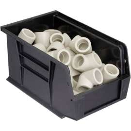 Plastic Stack & Hang Bin, 6"W x 9-1/4" D x 5"H, Black