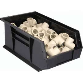 Plastic Stack & Hang Bin, 8-1/4"W x 13-5/8"D x 6"H, Black