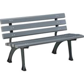 Global Industrial 4' Park Bench w/ Backrest, Gray