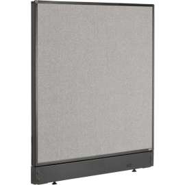 Interion Office Partition Panel with Pass-Thru Cable, 36-1/4"W x 46"H, Gray