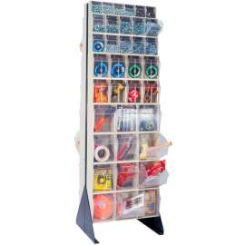 Quantum Tip Out Bin Floor Stand QFS270-72- Double Sided 70" H Ivory