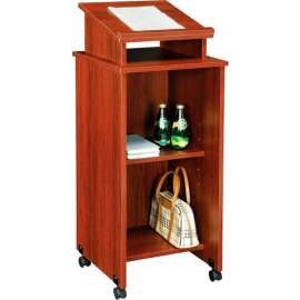 Interion Mobile Podium / Lectern in Mahogany Finish