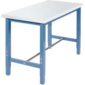 Global Industrial 48x24 Adj. Height Workbench, Square Tube Leg, Plastic Safety Edge BL