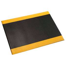 Apache Mills Diamond Deluxe Soft Foot Mat 1/2" Thick 3' x 4' Black/Yellow Border