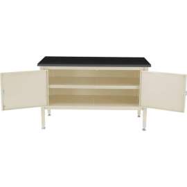 Global Industrial Security Cabinet Bench w/ Phenolic Resin Safety Edge Top, 72"W x 30"D, Tan
