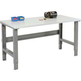 Global Industrial 72x30 Adjustable Height Workbench C-Channel Leg - ESD Square Edge Gray