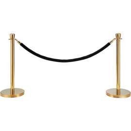 Global Industrial Black Velour Rope 59" With Ends For Portable Gold Post