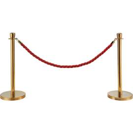 Global Industrial Red Vinyl Braided Rope 59" With Ends For Portable Gold Post
