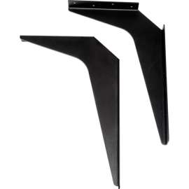 Global Industrial Wall Mount Brackets For 20" Deep ADA Locker Bench Top, Black, Pair