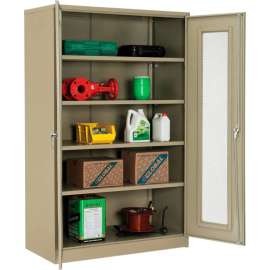 Storage Cabinet With Expanded Metal Door Assembled 48x24x78 Tan