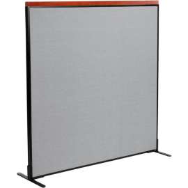 Interion Deluxe Freestanding Office Partition Panel, 60-1/4"W x 61-1/2"H, Gray