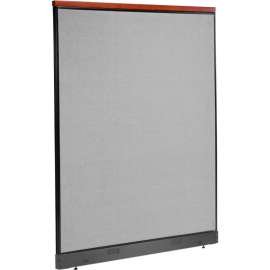 Interion Deluxe Non-Electric Office Partition Panel with Raceway, 60-1/4"W x 77-1/2"H, Gray