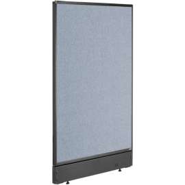 Interion Non-Electric Office Partition Panel with Raceway, 24-1/4"W x 46"H, Blue