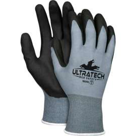 MCR Safety UltraTech Work Gloves 15 Gauge Nylon Shell HPT coating, S, 12 Pair