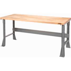 Global Industrial Flared Leg Workbench w/ Maple Square Edge Top, 60"W x 30"D, Gray