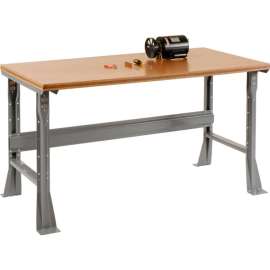 Global Industrial Flared Leg Workbench w/ Shop Top Square Edge, 48"W x 30"D, Gray