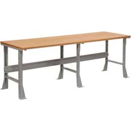 Global Industrial Flared Leg Workbench w/ Shop Top Square Edge, 96"W x 36"D, Gray