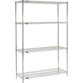 Nexel Shelving Wire Shelving Starter Unit, 48"W x 18"D x 74"H